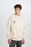 Rick and Morty Oversize Fit Geniş Kalıp Bisiklet Yaka Sırt Baskılı Kalın Sweatshirt Kumaşı Sweatshirt