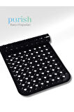 Purish | Banyo Duş İçin Vantuzlu Kaydırmaz, Su Drenajlı, Masaj Noktalı Paspas - Mat Siyah -70x40cm