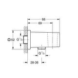 Grohe Euphoria Cube Askılı Duş Çıkış Dirseği 26370Gn0