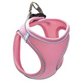 Mita Air Mesh Kedi Köpek Göğüs Tasması Çift Reflektörlü, Terletmeyen Açık Pembe / Candy Pink