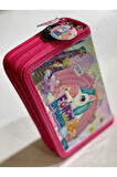 Cappi Bag Unicorn Dream Rüya Pembe Parlak 3 Fermuarlı Bölmeli Çocuk Okul Kalem Kutusu 19x11x6cm