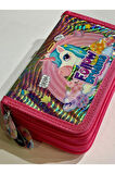 Cappi Bag Unicorn Dream Rüya Pembe Parlak 3 Fermuarlı Bölmeli Çocuk Okul Kalem Kutusu 19x11x6cm