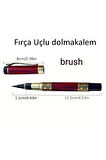 Fırça Uçlu Dolma Kalem, Brush Pen, Kurt Kılı, Hazneli, Kırmızı-çini, Seramik Tahrir Fırçası No:1