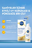 NIVEA SUN SPF50 Primer Nemlendirici Makyaj Bazı 30ml, Kusursuz Uzun Süreli Makyaj, UVA, UVB, Hyaluron, Antioksidan