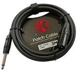 Kirlin MPC-471B 3 Mt. Patch Cable Bağlantı Kablosu XLR MALE - 1/4 İNÇ MONO PLUG