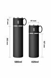 316 Paslanmaz Çelik Termos Bardak 580 Ml Bardaklı 20 Saat Sıcak-soğuk Thermos Mug Kupa Coffee