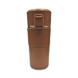 Sızdırmaz Paslanmaz Çelik Kaydırmaz Lastikli İç Kısmı Süzgeçli Araç Ofis Çay Kahve Termos Mug 400 ML