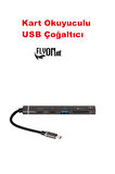 4 1 Otg- Usb Çoğaltıcı Hemde Kart Okuyuculu Usb Hub Telefon Tablet Için Type-c Girişli