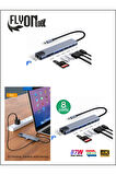 8 In 1 type-c 3.1 4K HDMI Adaptörü ile SD/TF Kart Okuyucu PD Hızlı Şarj için  Ethernet Girişli