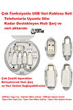 Çoklu Şarj Kablo ve Veri Aktarım Seti iPhone iPad Samsung Android PC Bilgisayar Tablet  Bilgisayar