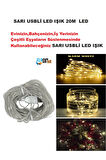 USB GİRİŞLİ SARI IŞIKLI  LED IŞIK 20 METRE EV, BAHÇE, OFİS , ÇEŞİTLİ EŞYA SÜSLEME ŞERİT LED