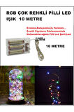 RGB ÇOK IŞIKLI  PİLLİ LED IŞIK 10M  EV, BAHÇE, OFİS , ÇEŞİTLİ EŞYA SÜSLEME LED ŞERİT IŞIK LED