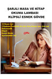 Şarj Edilebilir Klipsli Kitap Okuma Işığı 14 Led Kitap Arası Okuma 3 Modlu Işık Mandallı Lamba Masa