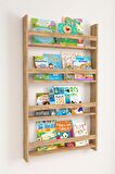 Bofigo 4 Raflı 120 x 74 Cm Montessori Kitaplık Eğitici Çocuk Kitaplığı Çam