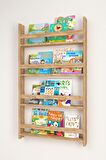 Bofigo 4 Raflı 120 x 74 Cm Montessori Kitaplık Eğitici Çocuk Kitaplığı Çam