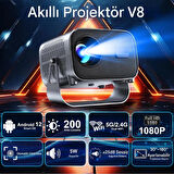 JHY V8 Taşınabilir Android 12  2.69 inç 4K HD 720P Akıllı Projektör 2025