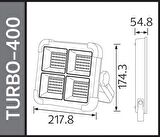 TURBO 400W Solar led projektör