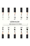 Kara kalem çizim seti, eskiz kalem seti, dereceli kalem set, kömür kalem-Kutulu 23 parça