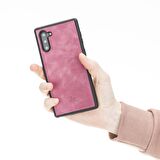 Samsung Galaxy Note 10 Lucca Pembe Deri Telefon Kılıfı
