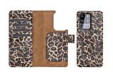 Samsung Galaxy S20 Ultra Florence Tüylü Leopar Deri Cüzdan Telefon Kılıfı