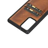 Samsung Galaxy Note 20 Capri Antik Kahverengi Deri Kartlıklı Telefon Kılıfı