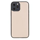 Apple iPhone 12 Pro Lucca Açık Pembe Deri Arka Telefon Kılıfı