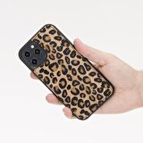 Apple iPhone 12 Pro Lucca Tüylü Leopar Deri Arka Telefon Kılıfı