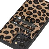 Apple iPhone 12 Pro Max Capri Tüylü Leopar Deri Arka Telefon Kılıfı