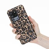 Samsung Galaxy S20 Ultra Venice Leopar Baskılı Stand Deri Telefon Kılıfı