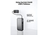 AUKEY PB-Y48-GY 100W 20000 mAh PD Dahili Type-C Kablolu Taşınabilir Şarj Cihazı