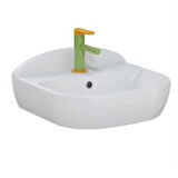 VitrA Sento Kids Lavabo ve Yarım Ayak Seti,45 CM, Beyaz Mavi