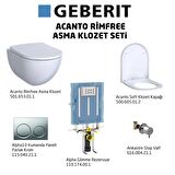 Geberit Acanto Rimfree Alpha10 Soft Asma Klozet Seti, Parlak Krom