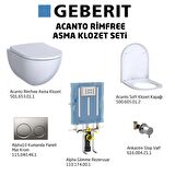 Geberit Acanto Rimfree Alpha10 Soft Asma Klozet Seti, Mat Krom
