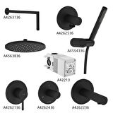 VitrA Origin Ankastre Duş Seti - Mat Siyah - 8 Parça