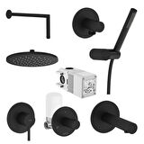 VitrA Origin Ankastre Duş Seti - Mat Siyah - 8 Parça