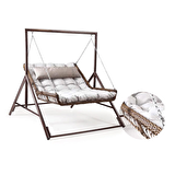 Capri Swing Capri Bed Çiftli Rattan Bahçe Balkon Salıncağı
