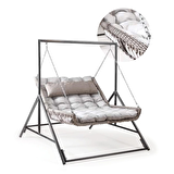 Capri Swing Capri Bed Çiftli Rattan Bahçe Balkon Salıncağı
