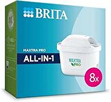 BRITA MAXTRA PRO ALL-IN-1 Yedek Su Arıtma Filtresi, 8’li