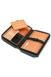 Cohiba Dahili Çakmak Siyah Deri Puro Taşıma Çantası & Seyahat Humidoru