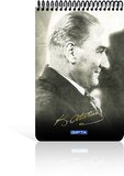 Gıpta Atatürk A5 Spiralli Karton Kapak Bloknot (Not Defteri) 100 Yaprak Kareli (6 Lı Paket) 2612