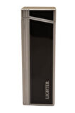 PremiumQuality Gümüş - Siyah Tek Torch Pürmüz Metal Puro Çakmağı