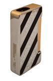 PremiumQuality Gümüş-Siyah Desenli Çift Torch Metal Puro Çakmağı