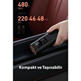 Baseus Ultra Hızlı Mini Led Işıklı Araç Lastik Şişirme Pompası Kompresörü Tekerlek Hava Makinesi