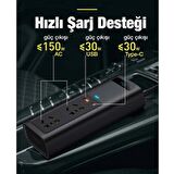 Baseus 150W Power Inverter Ac 220V Araç Içi Çakmaklık Çevirici Araç Çakmaklık Priz Dönüştürücü