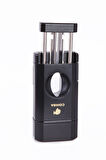 Parmida 3 Torch Pürmüz Siyah Dahili V Kesicili Metal Puro Çakmağı