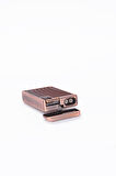 Parmida Çift Torch Pürmüz Bronz-Ahşap Desenli Metal Puro Çakmağı