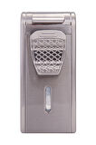 Parmida Çift Torch Pürmüz Parlak Gümüş Metal Puro Çakmağı