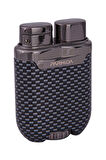 Parmida Tek Torch Pürmüz Karbon Desenli Gunmetal Metal Puro Çakmağı