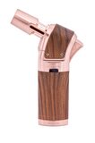 Parmida Tek Torch Pürmüz Ahşap Desenli Masa Tipi Puro Çakmağı