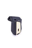 Parmida Tek Torch Pürmüz Mat Siyah-Gold Masa Tipi Puro Çakmağı